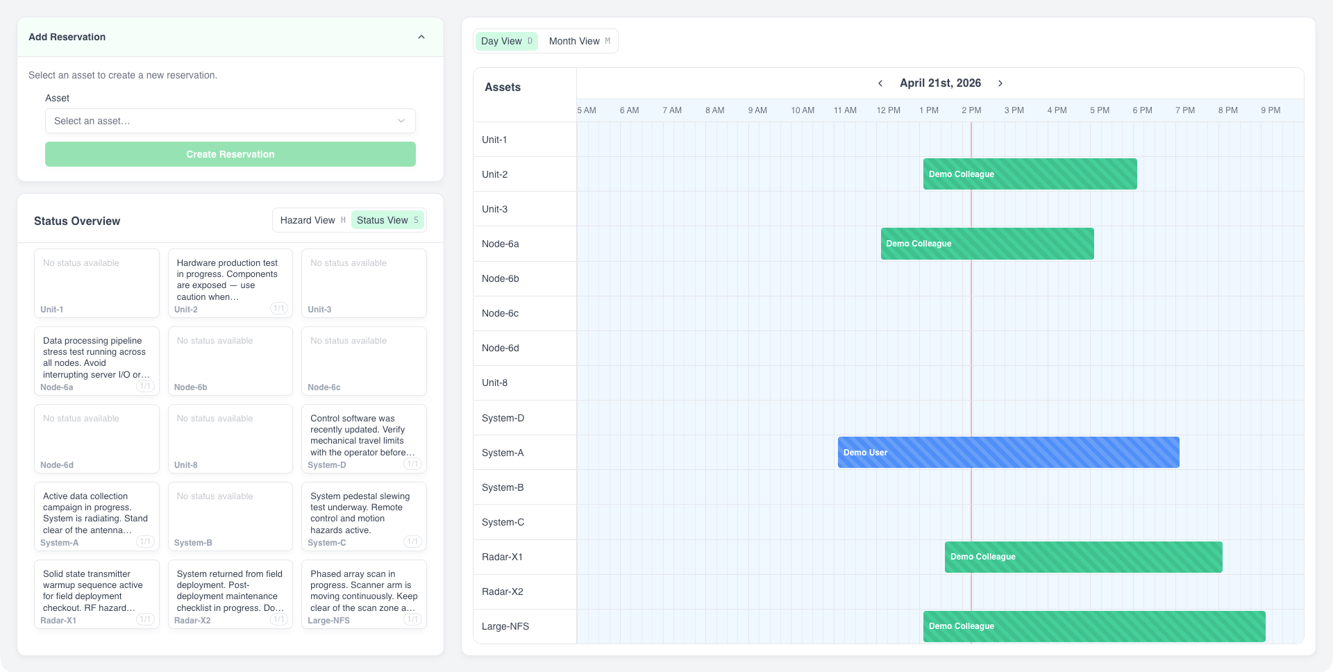 Dashboard View - Status Selected